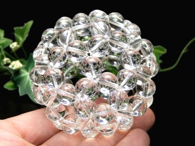 制作保証書付き 水晶 フラーレン 約8mm珠使用 直径約52ミリ 重さ約58g
