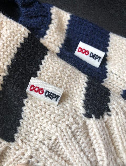 犬服 / ドッグウェア】ケーブルボーダーニット / DOG DEPT