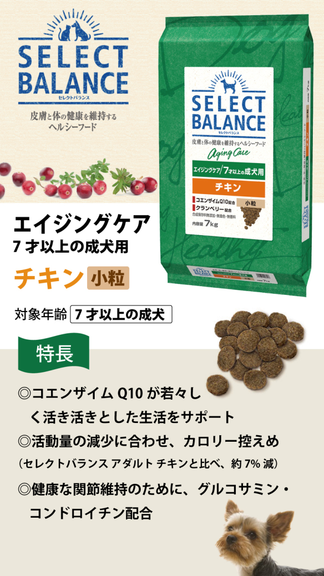 セレクトバランス エイジングケア チキン 小粒 7kg