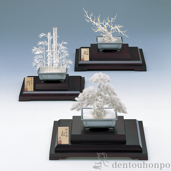 送料無料】 銀製 盆栽 梅 10号・250g / 光則（銀工芸） 高級