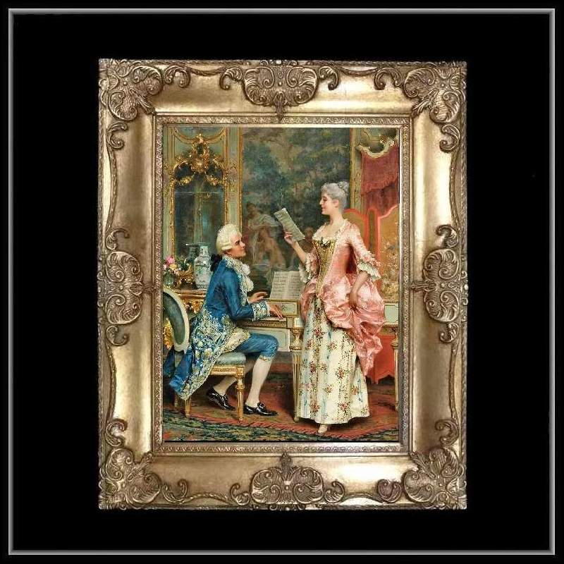 中世ヨーロッパ貴族を描いた額絵 2種よりお選び下さい。A・B 中世