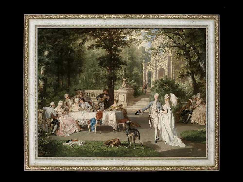 油絵手書きヨーロッパ絵画大型横長パノラマサイズ