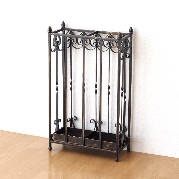 傘立て スリム おしゃれ アンティーク アイアン 薄型 コンパクト