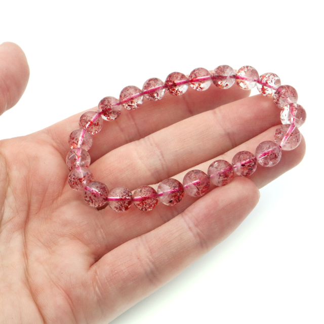 ファイアークォーツ ブレスレット 8mm 鱗鉄鉱入り水晶 天然石 AAA