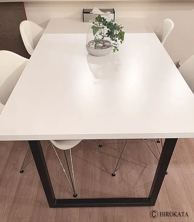 現品処分品 メラミン キッチンテーブルホワイト木製テーブル 引き出し4