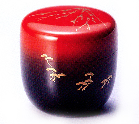 中棗 赤富士 日の出 木製 漆塗り お茶道具（製造中止） 漆器の井助