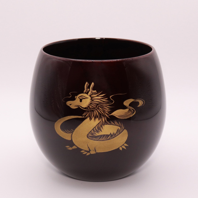 干支カップ 木地呂 沈金 木製 漆塗り 漆器の井助