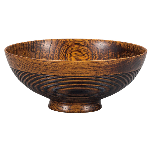 ごはん椀 千筋 根来/曙 大 木製 漆塗り FC10-6/8 漆器の井助
