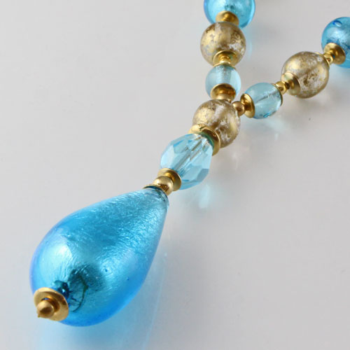 ベネチアングラス青色渦巻き模様ガラスカップ ヴィンテージ品