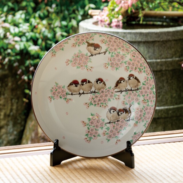 九谷焼 陶額 雪二雀（縦） [ 中村陶志人 ]