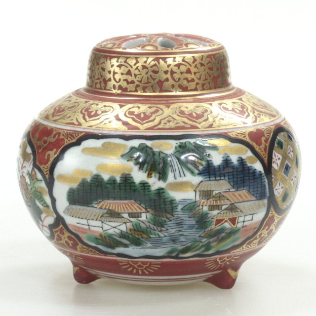 送料無料】九谷焼アウトレット!! 50％OFF!! 九谷焼3.2号香炉 九谷庄