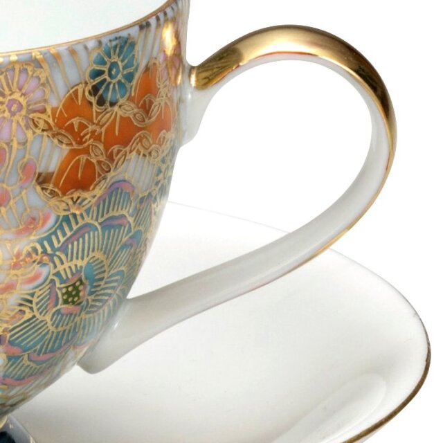 九谷焼 九谷祥隆 花詰 ティーカップ＆ソーサー 6客セット 九谷焼 九谷