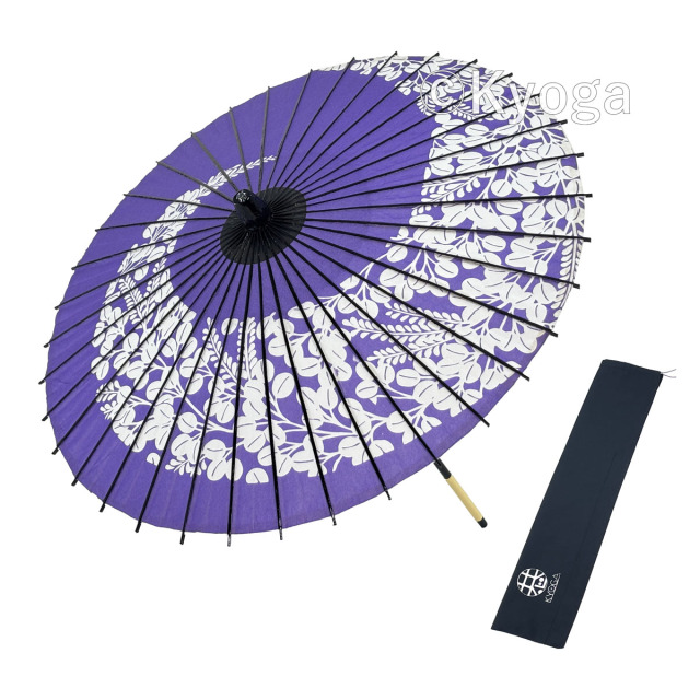 和傘・野点傘専門店 恭雅】 和傘 − 紙傘 1尺4寸 萩渦 紫