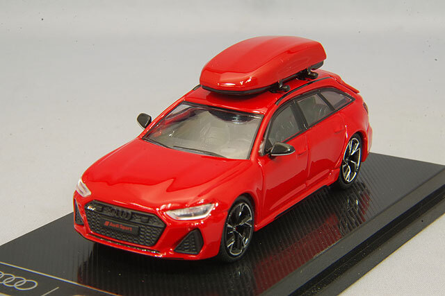 CMモデル 1/64 アウディ RS6 アバント タンゴレッド/ルーフボックス