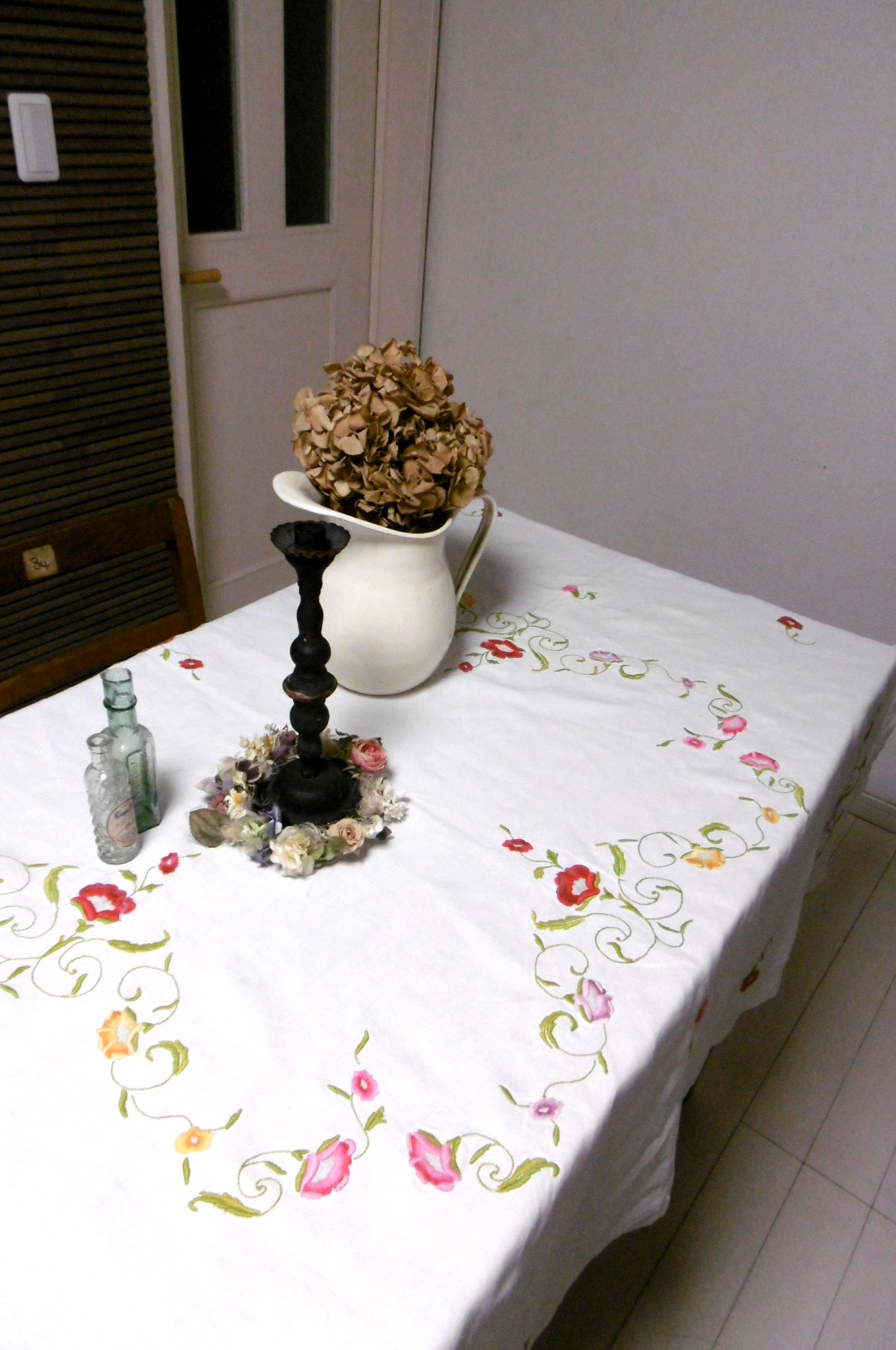 フランス アンティーク ヴィンテージ テーブルクロス 手刺繍 【公式通販】