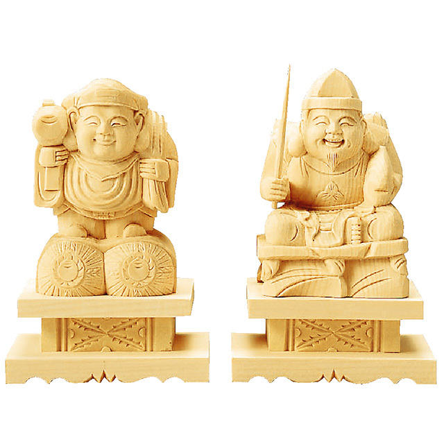 総白木 恵比寿・大黒天 台付 1.8寸～3.2寸 | 激安仏壇仏具の販売なら