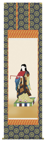 掛け軸 聖徳太子御尊像 田村竹世 尺五