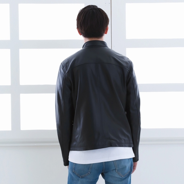 高品質ラムレザー ライダースジャケット メンズ レザージャケット 革