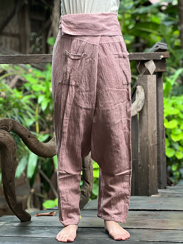 asana HEMP100% 厚手 厚手サルエル タイパンツ・草木染め【パヤカ