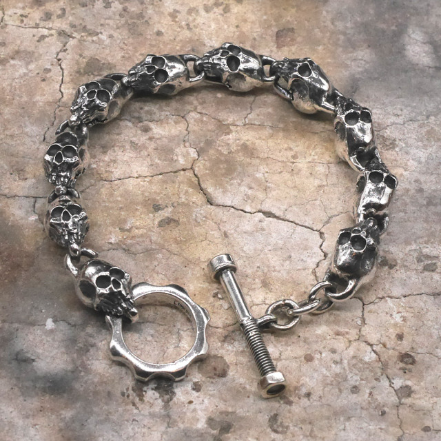 TOOL925 スカル×ボルト シルバーブレスレット skull × bolt silver