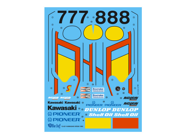 ブルースタッフ 1/12 カワサキ KR500 1982 フルスポンサーデカール