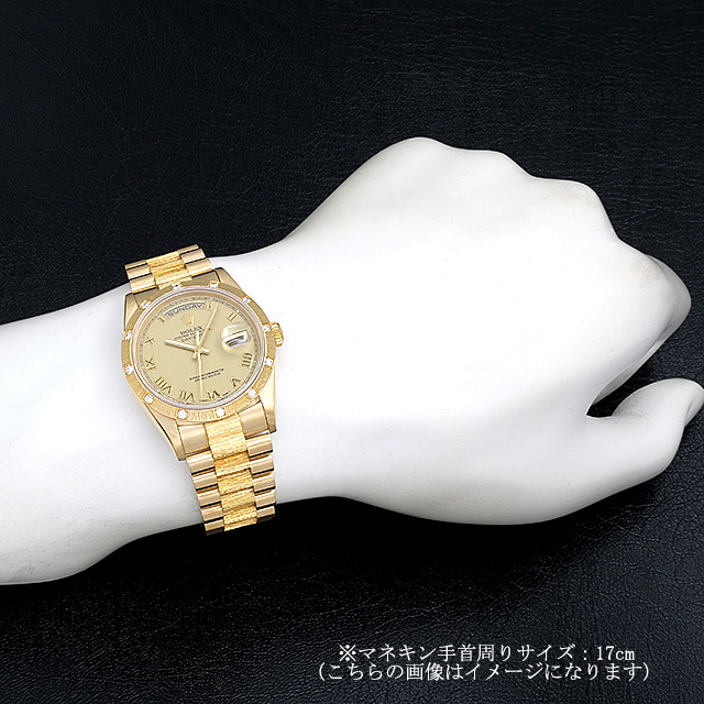 18308 ROLEX（ロレックス） デイデイト バークベゼル 12Pダイヤ 中古