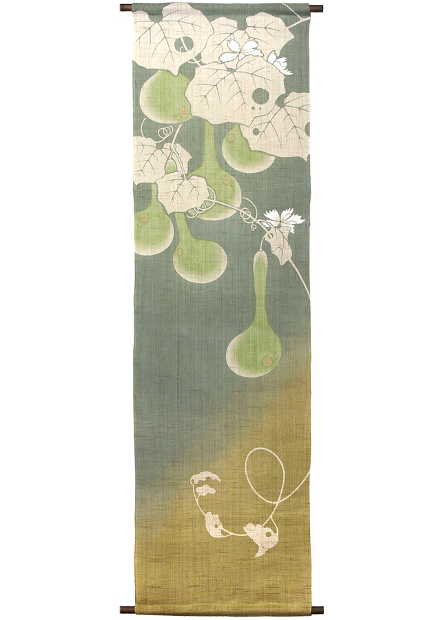 手染め麻タペストリー「六瓢箪」[京都洛柿庵オンラインショップ]