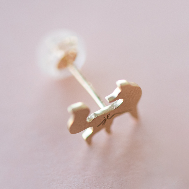 片方】ピアス K10イエローゴールド(つや消し加工)(JLージュエルー