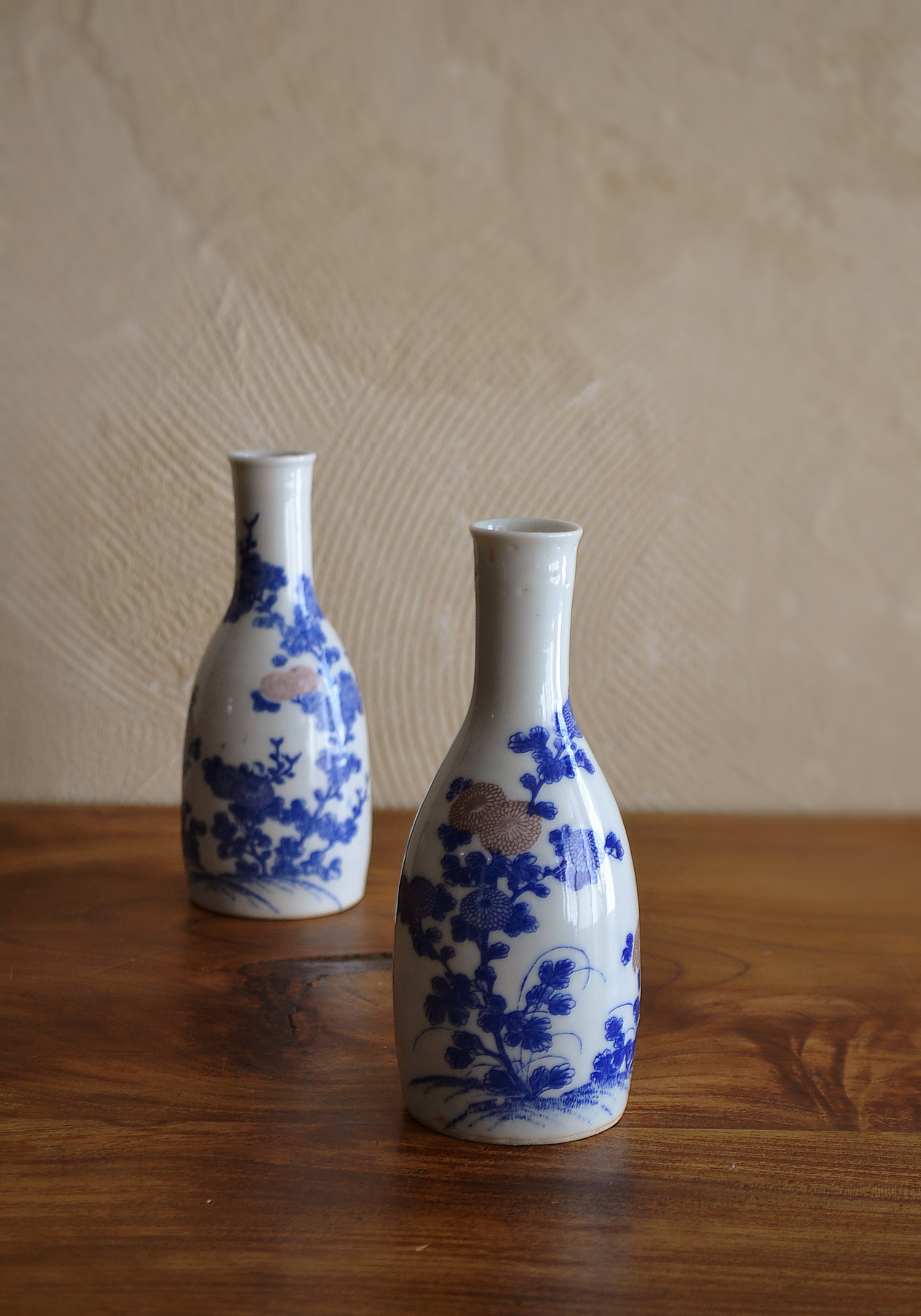 Antique Sam's Collectio染付印判徳利 柄違い2本 一対