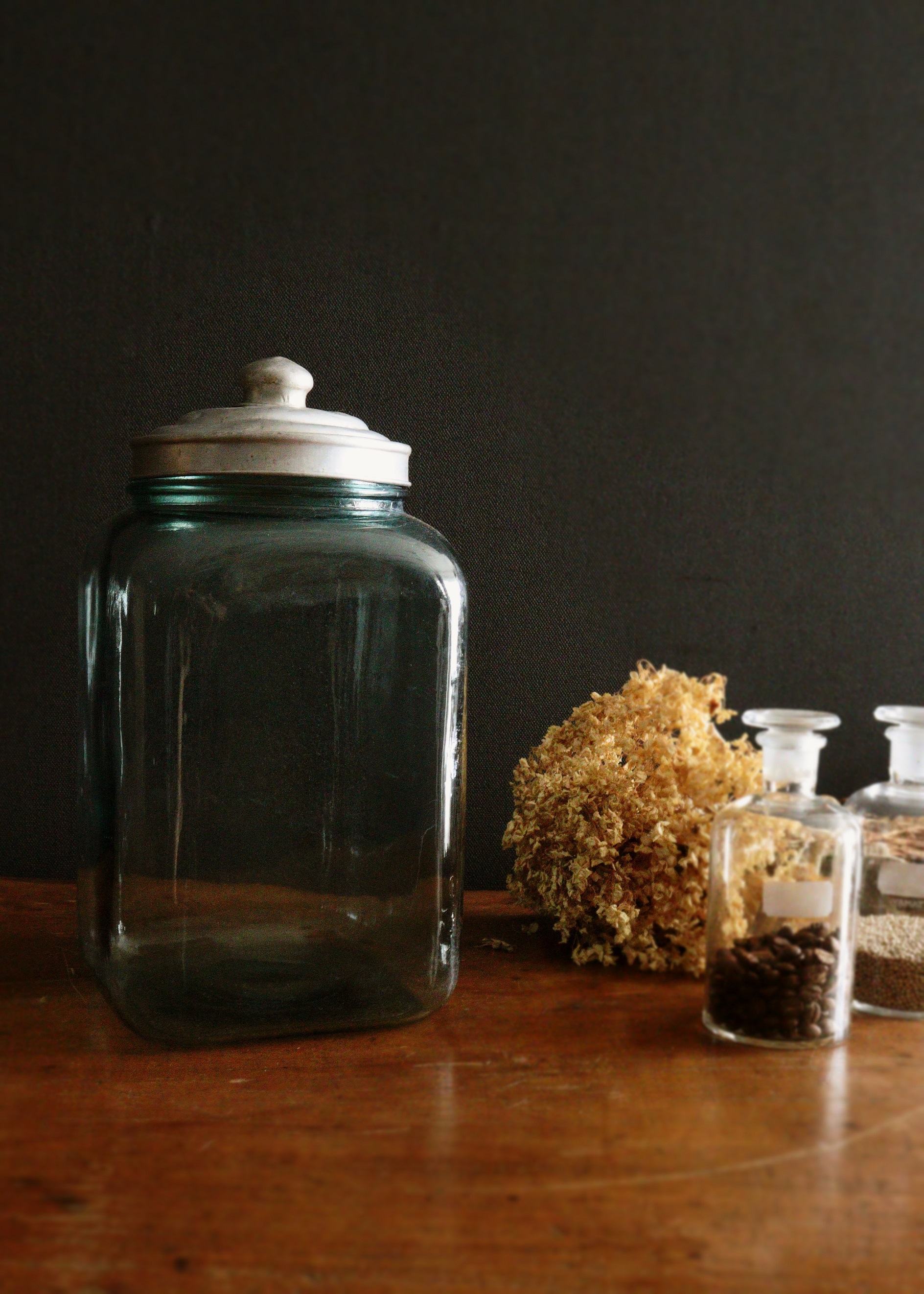 アンティーク レトロ ガラス瓶 特大 古い 気泡 菓子瓶 飴屋瓶 和硝子