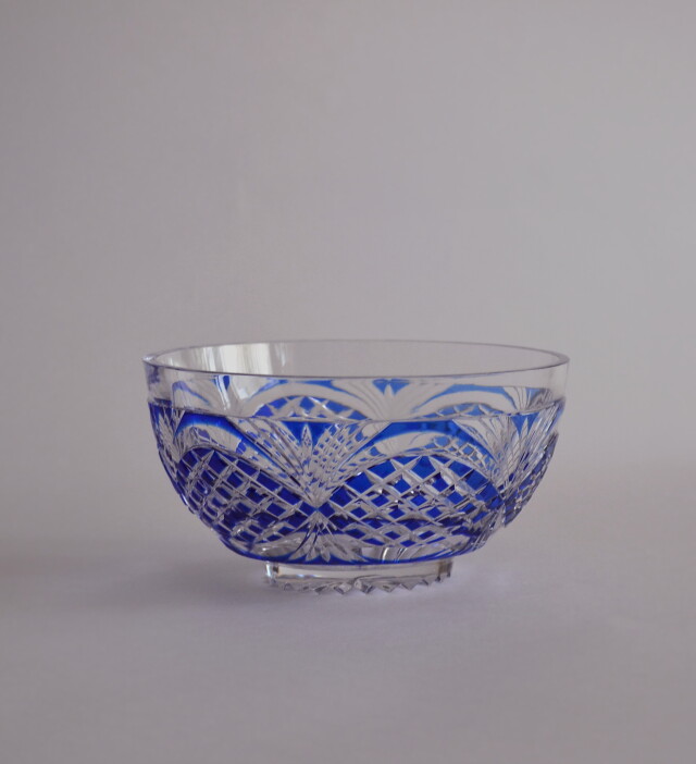 江戸ガラス 切子 鉢 江戸時代後期 合わせ箱 検索:薩摩切子 キリコ