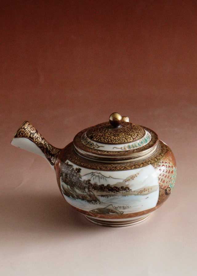 九谷焼 九谷鏑木 芦雁図 宝瓶 湯冷まし 煎茶碗 煎茶器 茶道具 鏑木