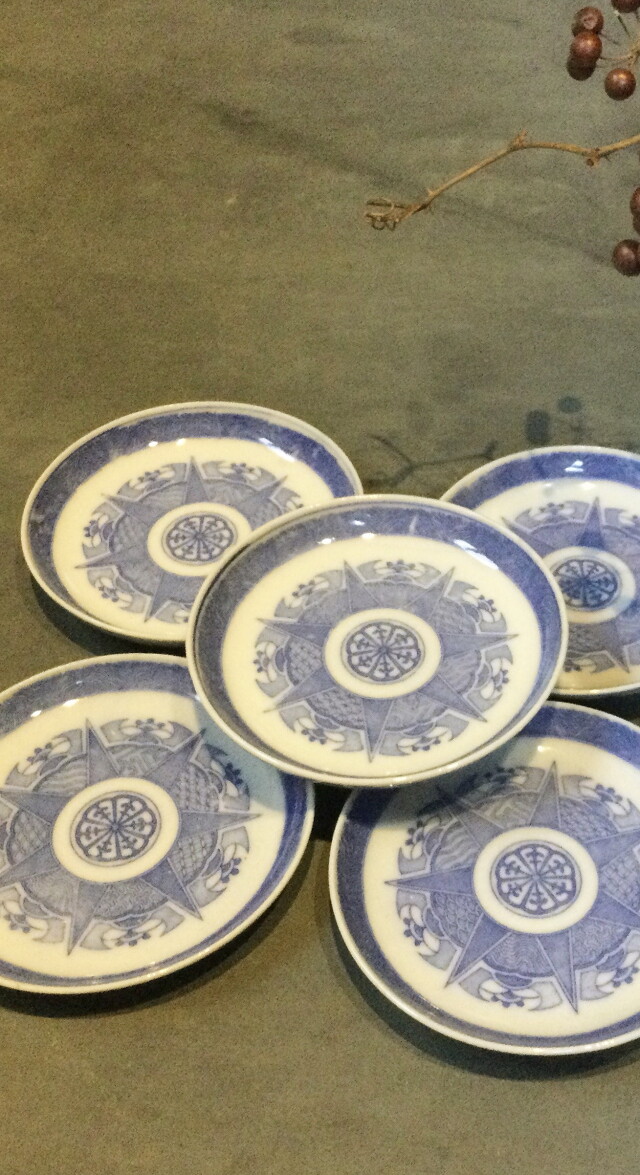 古伊万里伊万里青磁染付なます皿江戸期李朝蔵出し5客