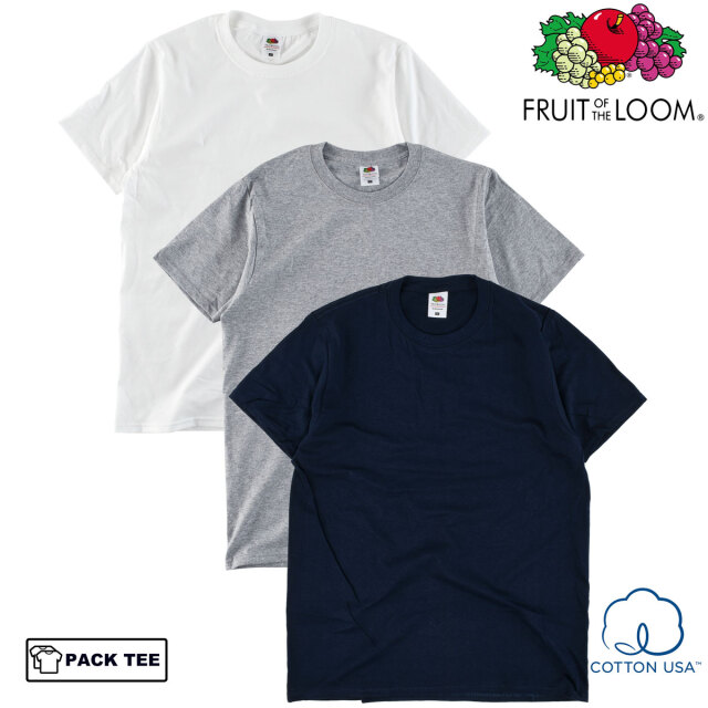 FRUIT OF THE LOOM】(フルーツオブザルーム) PLAIN 3PACK TEE / 無地T