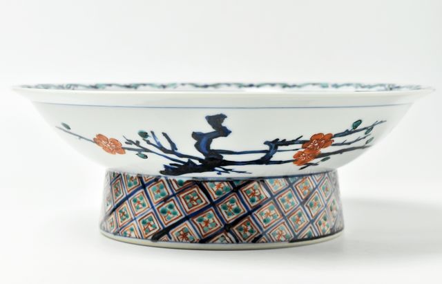 なます皿 成化年製 仙人 橋 山水 中国風景 5枚 花縁 金彩 なます皿 成