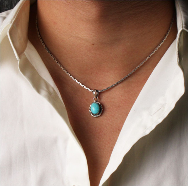 ナバホ navajo ターコイズ ペンダント トップ シルバー925 刻印あり