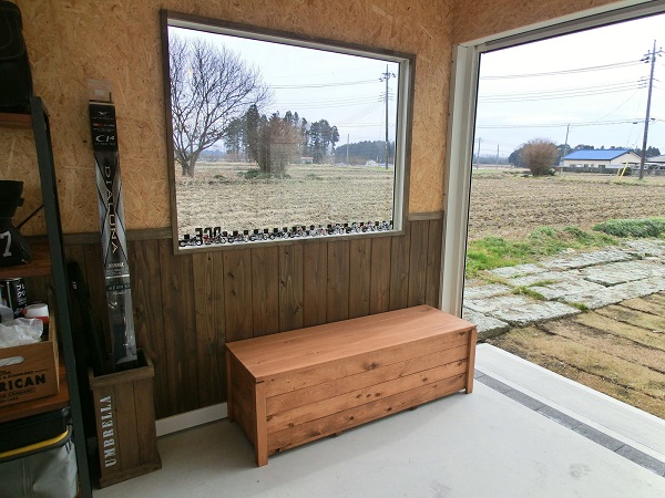 収納ボックス付きベンチ匠・チーク色/横幅60cm/完成品 天然木製