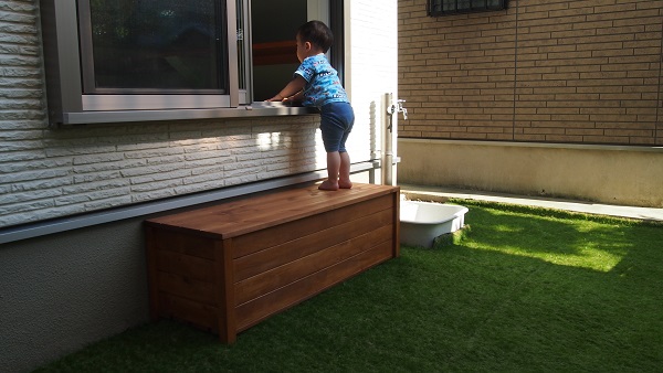 収納ボックス付きベンチ匠・チーク色/横幅60cm/完成品 天然木製