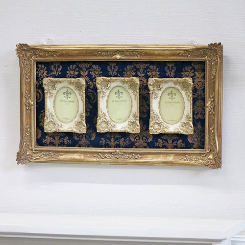 クラシックテイスト ファミリーフォトフレーム・ゴールド 3枚用(写真