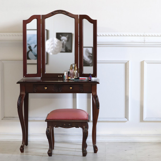 MADEA 高級家具 イタリア製 ドレッサー 机 鏡 ドレッサー 三面鏡