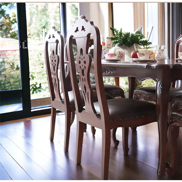 輸入家具 イングランド式 クラシックダイニングセット7P ブラウン