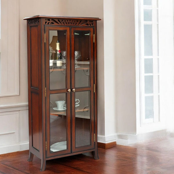 英国アンティークJC製コーナーキャビネット/ディスプレイ棚/食器棚(91