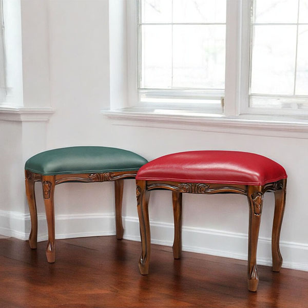 レチェオ】花柄円形スツール アンティーク風 オリジナル 6脚セット