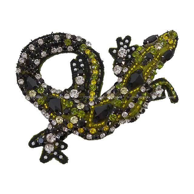 MAX MARA マックスマーラ ブローチ トカゲ ラインストーン シルバー