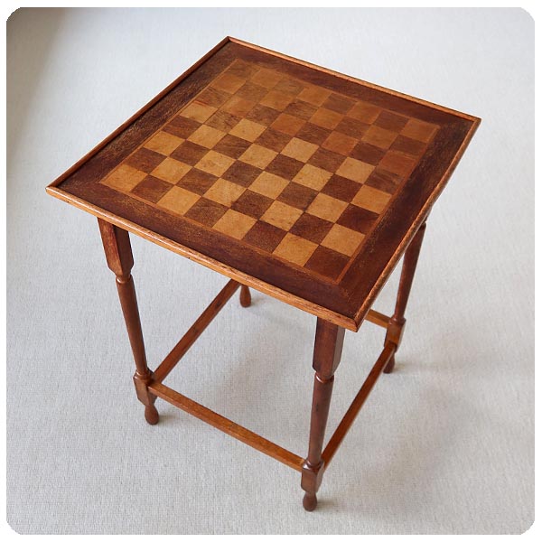 イギリス アンティーク チェステーブル/インレイ/はめ込み装飾/ボード