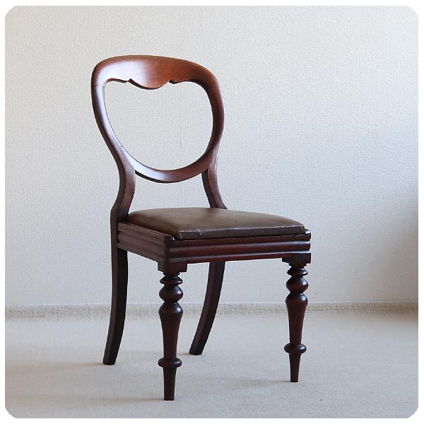 イギリス アンティーク バルーンバックチェア/木製イス/店舗什器