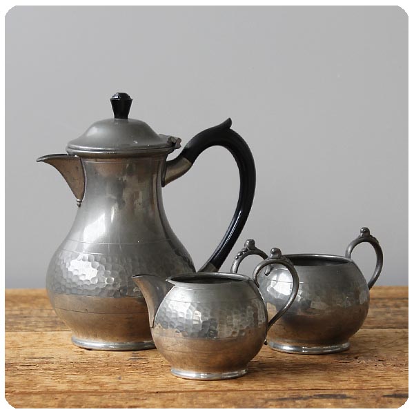 イギリス アンティーク シェフィールド ピューターティーセット ポット