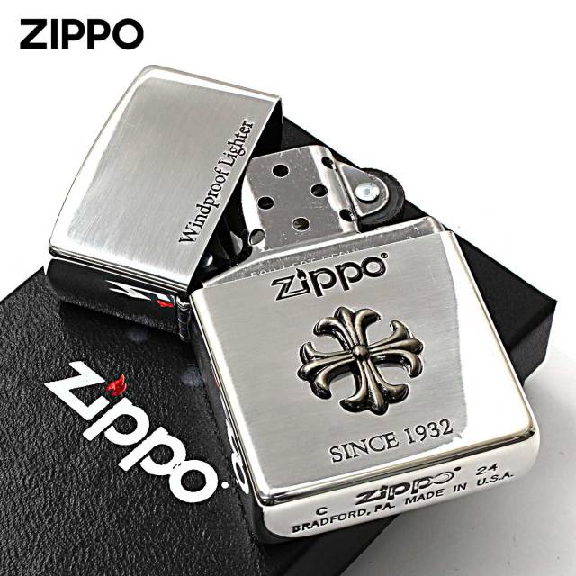 Zippo ジッポー クロス 十字架 Cross シルバーいぶし クロスメタル