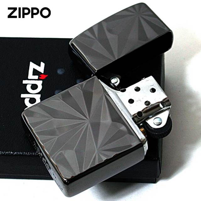 Zippo ジッポー アーマー シャイニーカット ブラックニッケル 両面加工