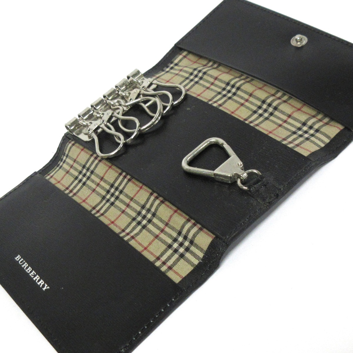 BURBERRY レザーキーケース ストライプ・チェック BURBERRY 【30